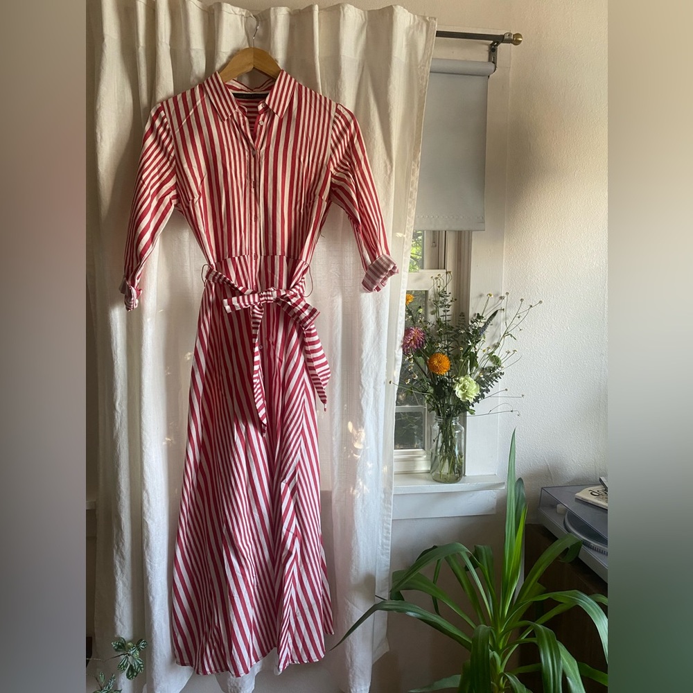 Red & white striped Zara dress